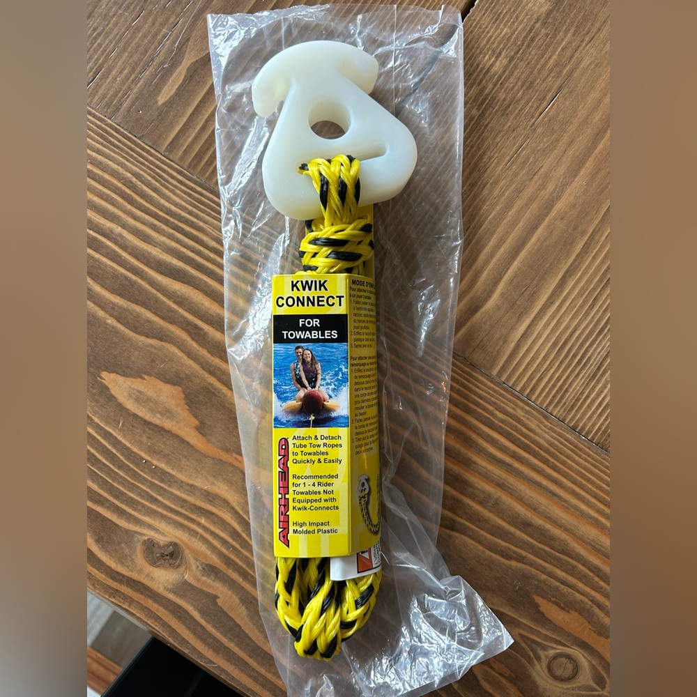 Kwik Connect Yellow Towable Rope NWT